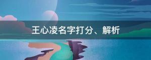 王心凌總冠軍！王心凌名字打分、解析